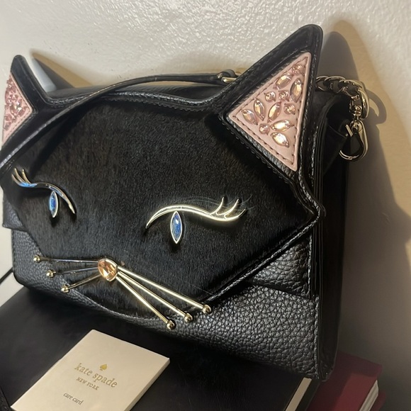 Kate Spade NWOT Jazz Things Up Cat Cali Black Rare Clutch Crossbody Novelty Bag - Picture 4 of 16